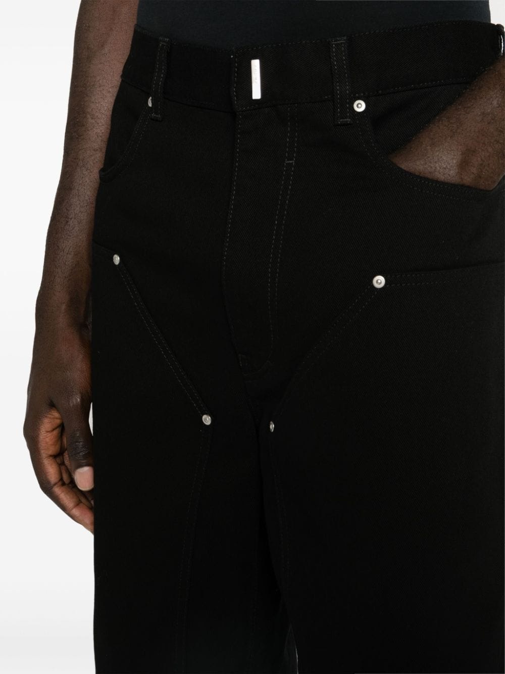wide-leg logo-plaque carpenter jeans - 5