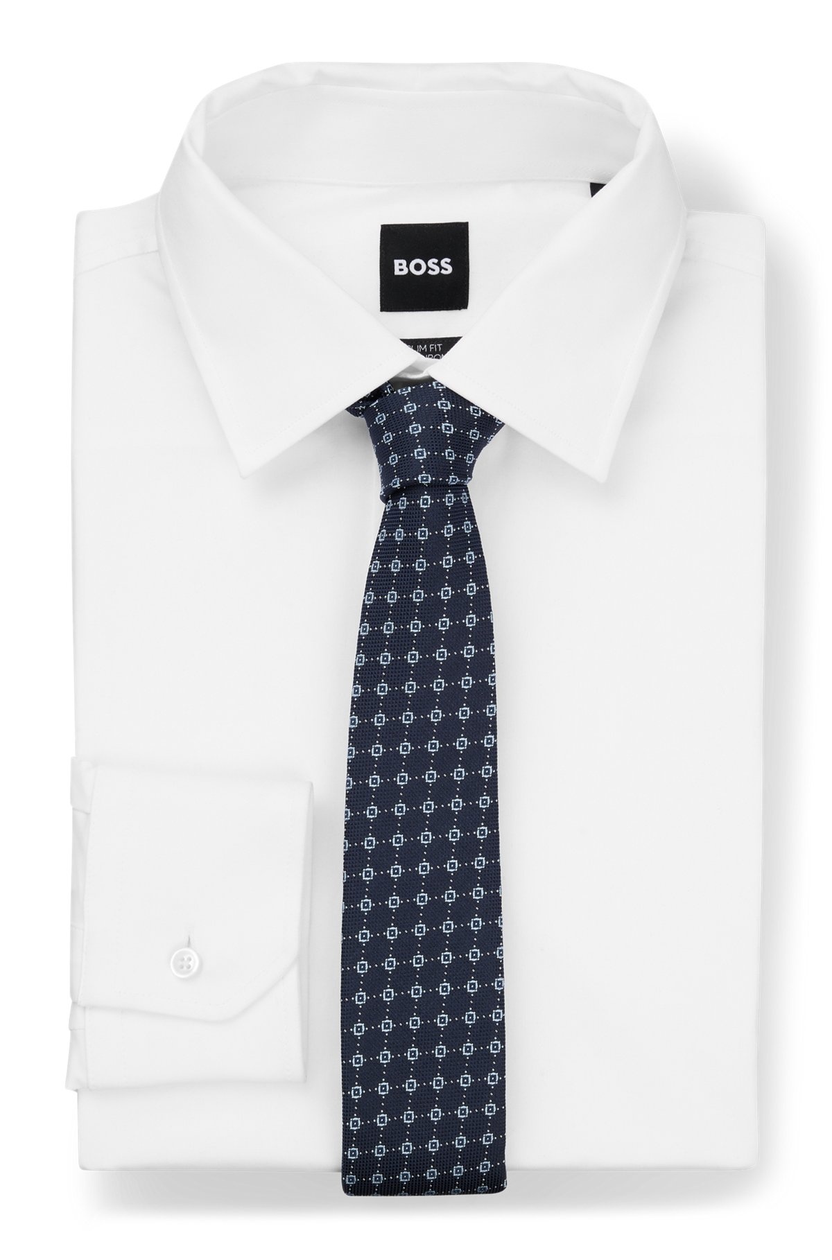 SILK-BLEND TIE WITH JACQUARD-WOVEN PATTERN - 3