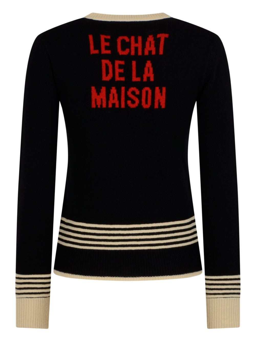 cat-embroidered striped sweater - 2