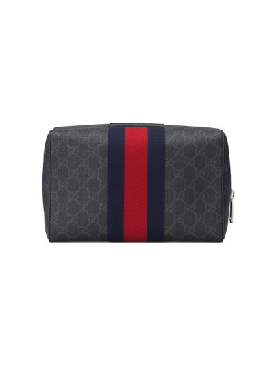 GUCCI black GG Supreme toiletry case outlook