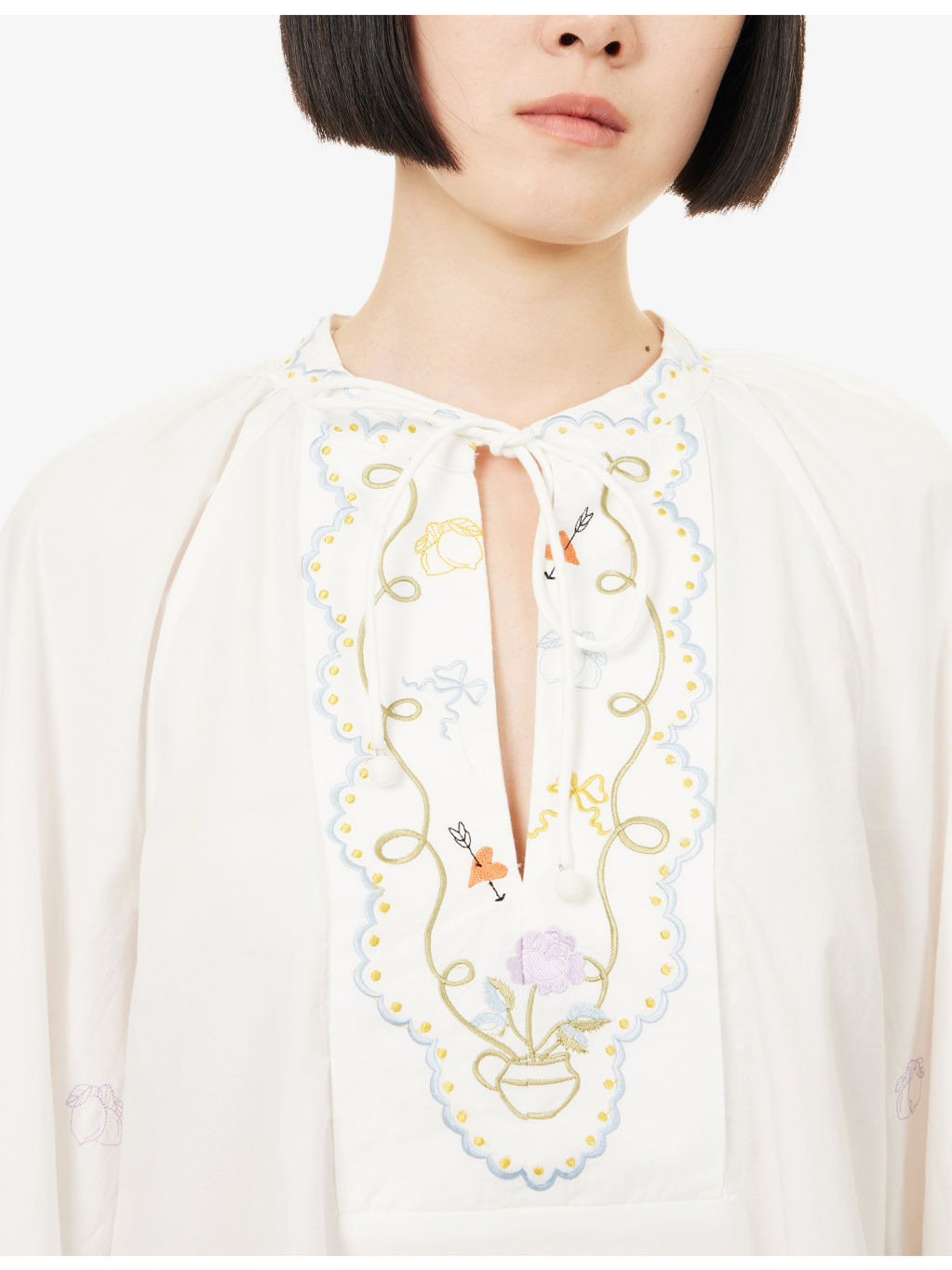 Giulia Embroidered Cotton-Poplin Blouse - 5