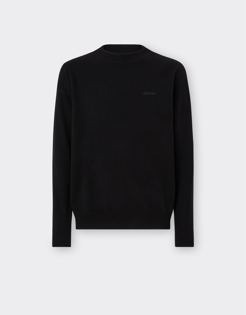 Jumper in wool and cashmere with logo 1