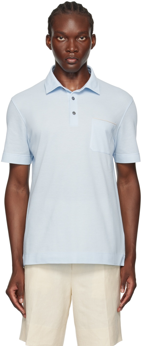 Blue Cotton Polo - 1