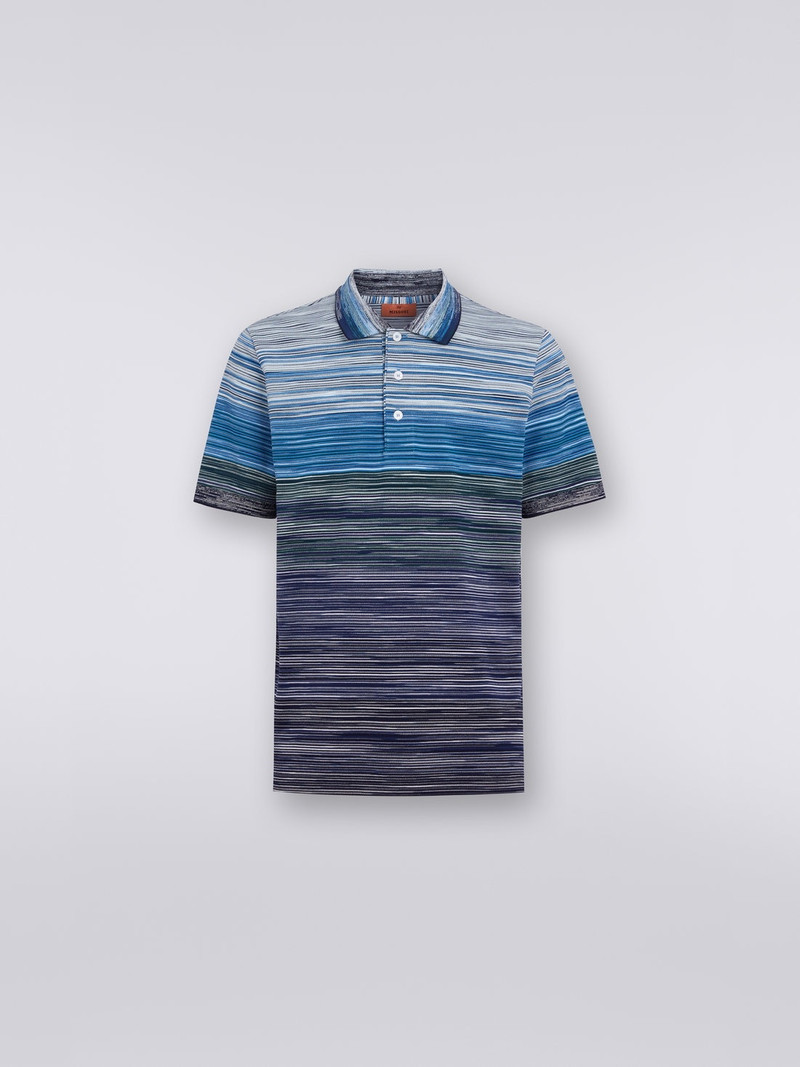 Short-sleeved polo shirt in slub cotton piqué 1