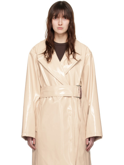 STAND STUDIO Beige Henriette Faux-Leather Trench Coat outlook