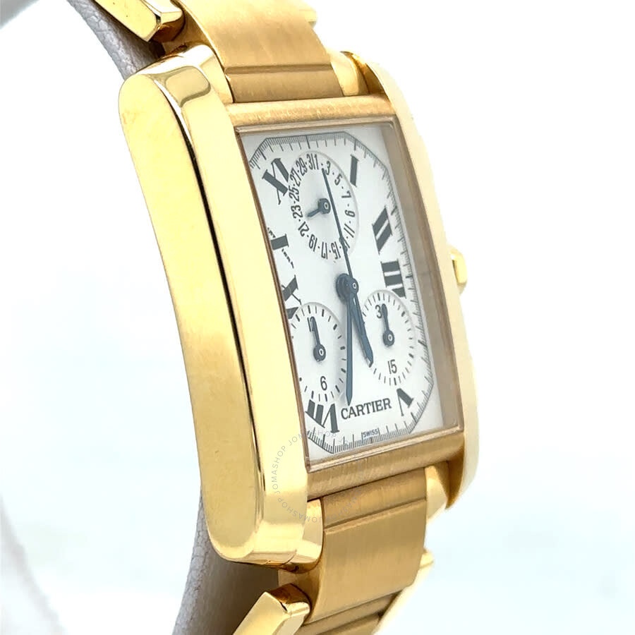Pre-owned Cartier Tank Francaise Chronograph Quartz Silver Dial Men's Watch W50005R2 - 3