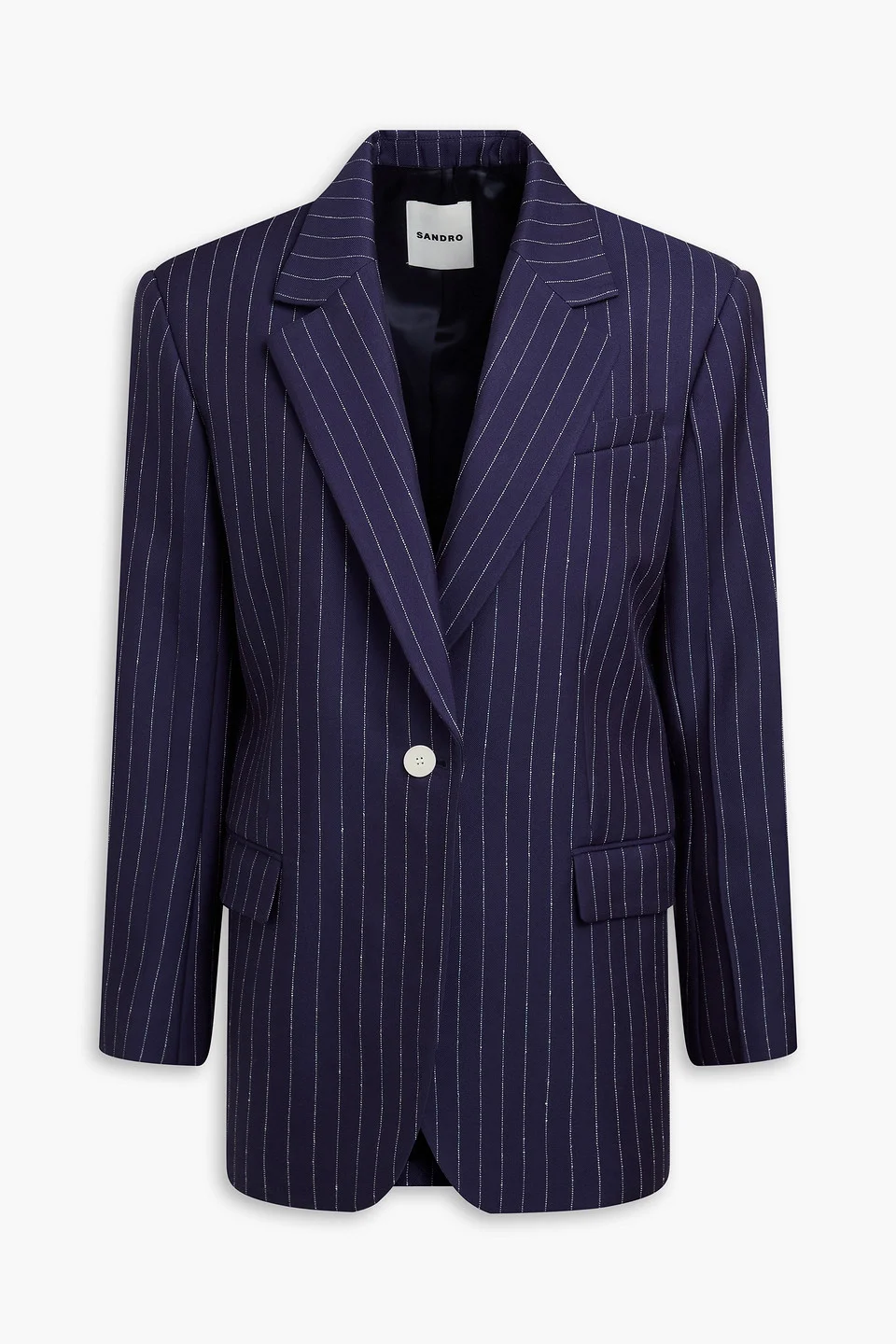 Pinstriped twill blazer - 1