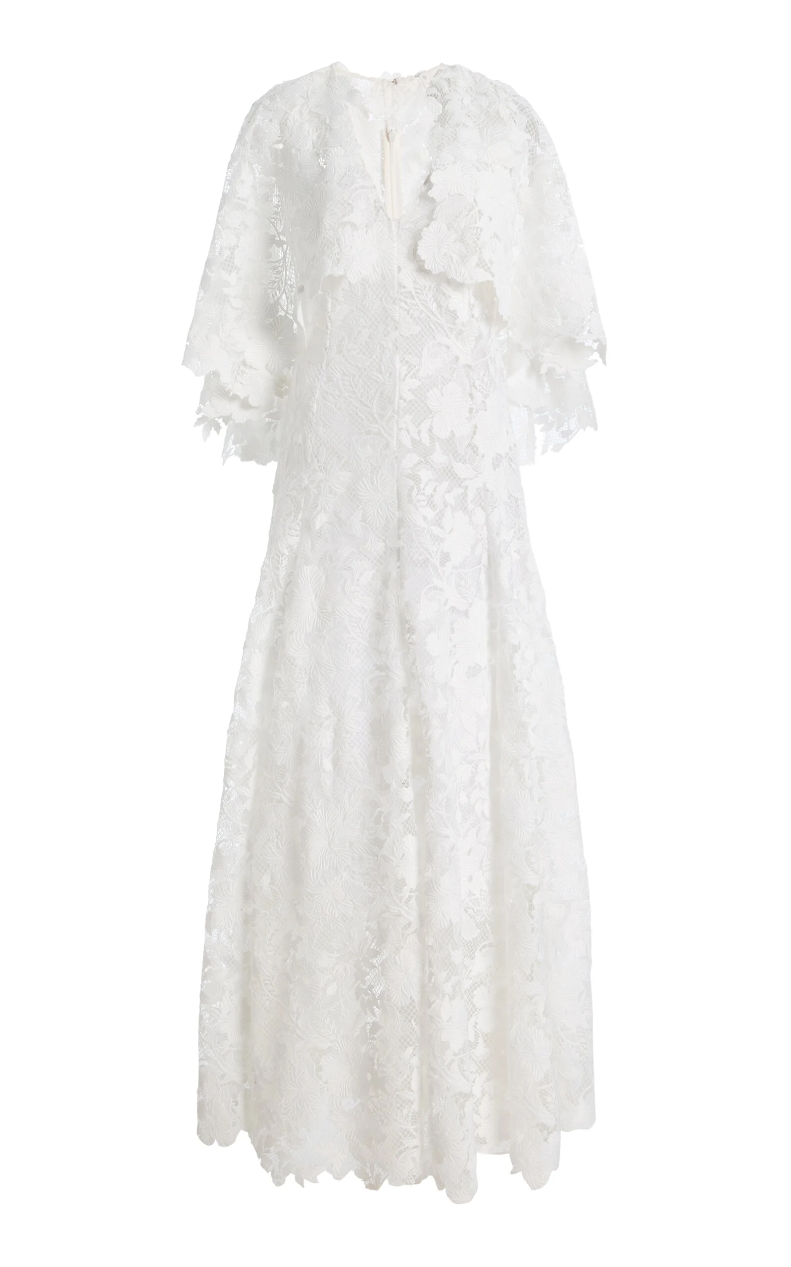 Hibiscus Guipure Lace Maxi Dress white - 1