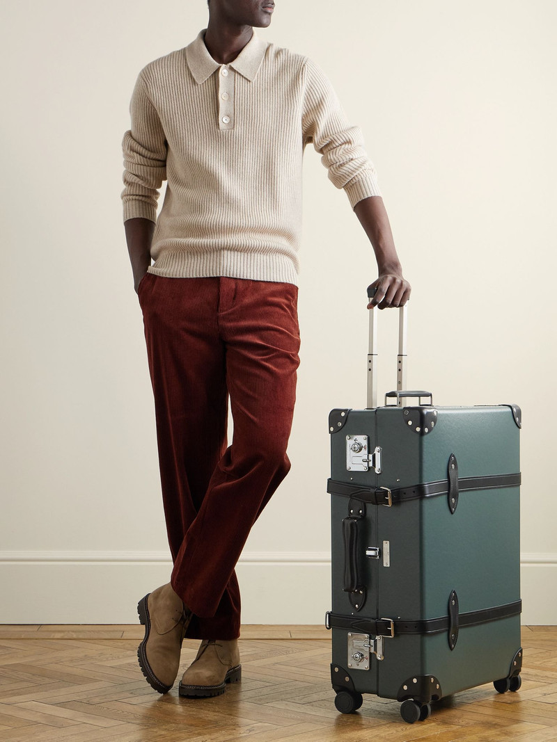 Globe-Trotter No Time To Die Leather-Trimmed Vulcanised Fibreboard Check-In Suitcase Green outlook