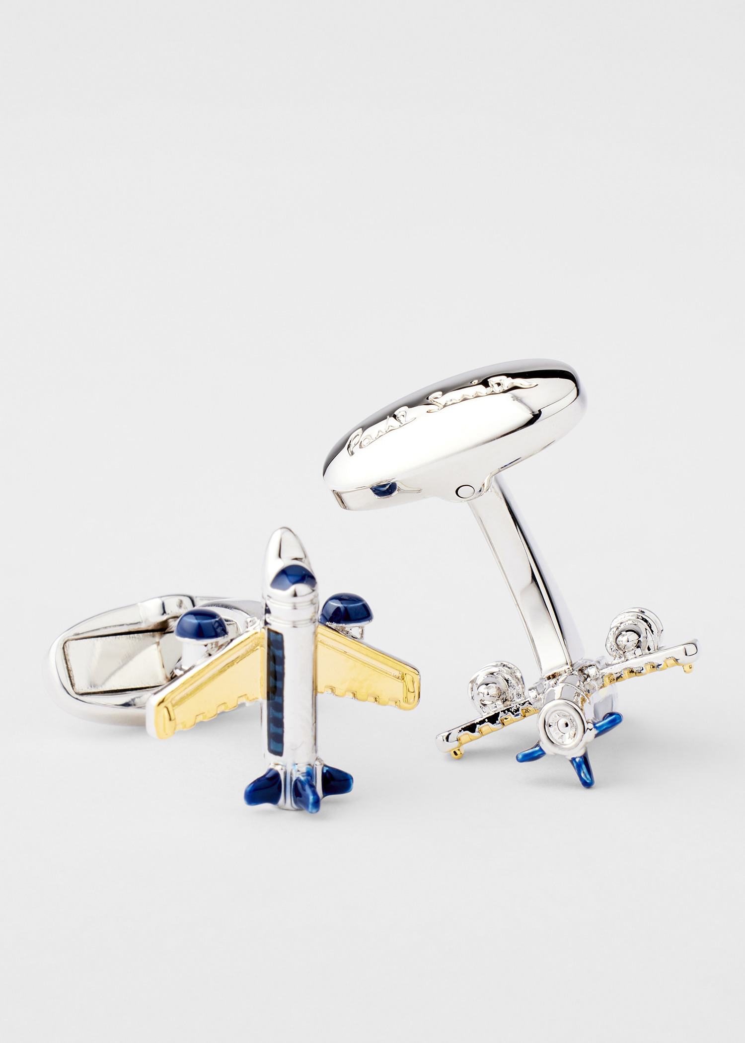 Gold and Silver 'Aeroplane' Cufflinks - 2