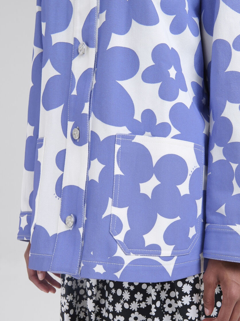 COTTON JACKET WITH WHITE AND LIGHT BLUE DILLIES PRINT - 5