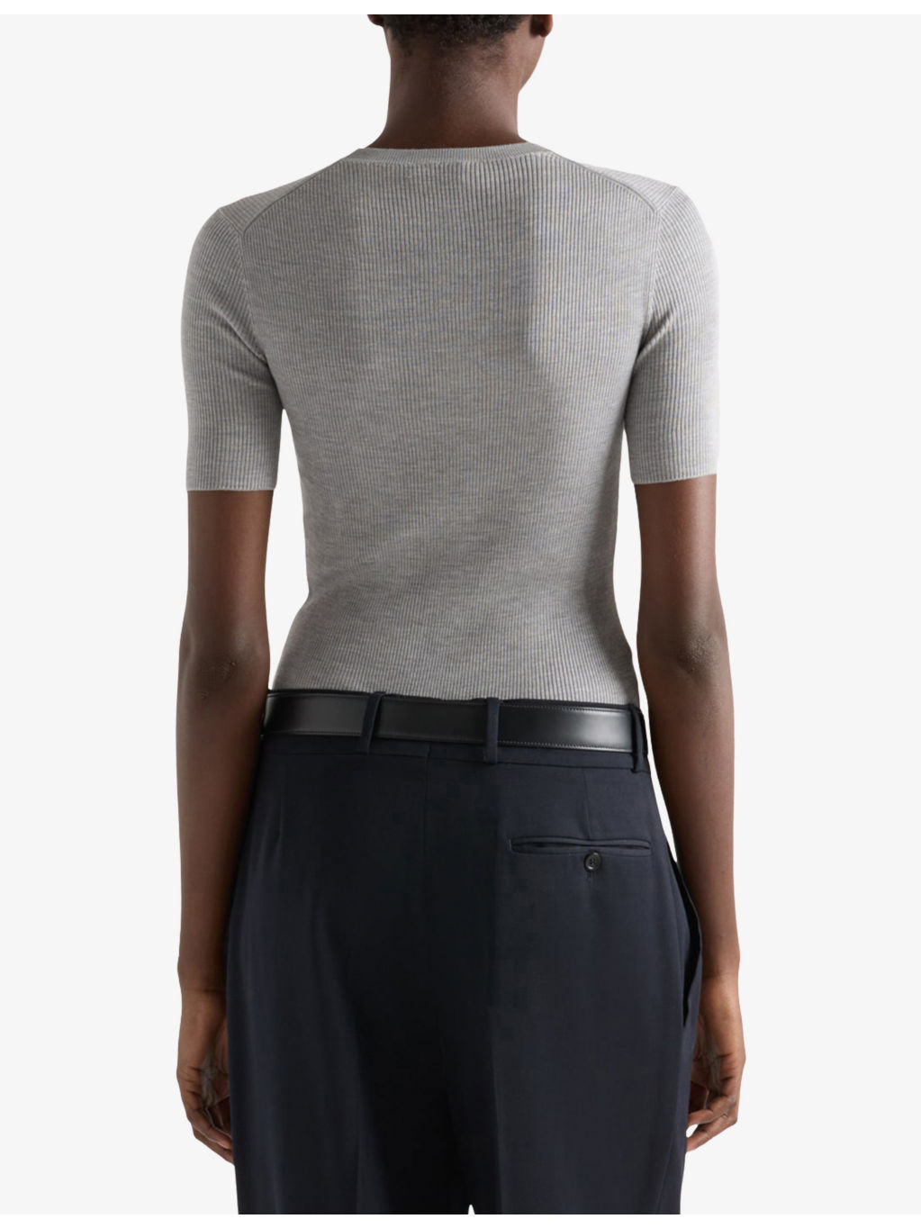 Logo-Intarsia Crew-Neck Silk Knitted Top - 4