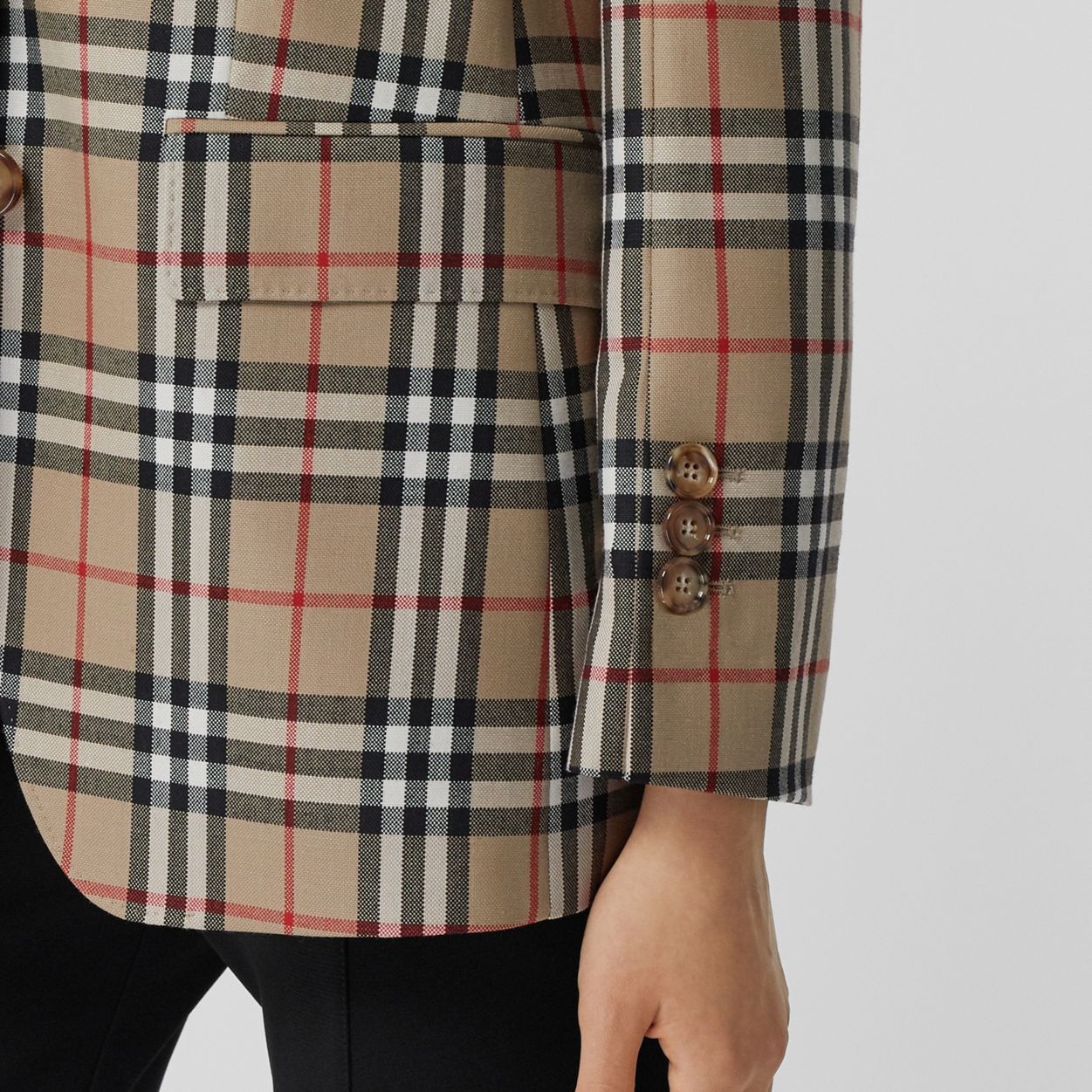 Vintage Check Wool Tailored Jacket - 5