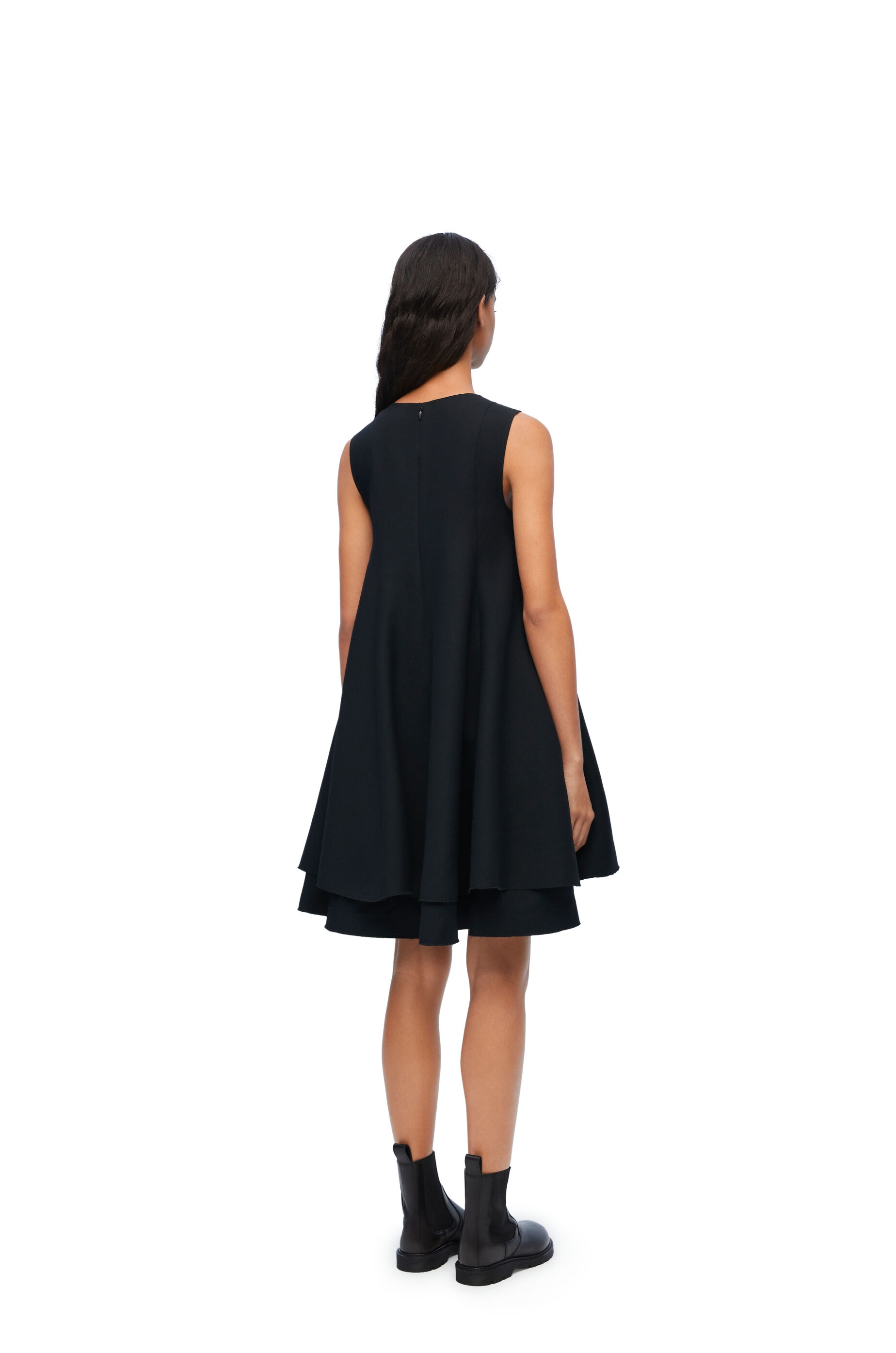 Double layer dress in silk and wool - 3