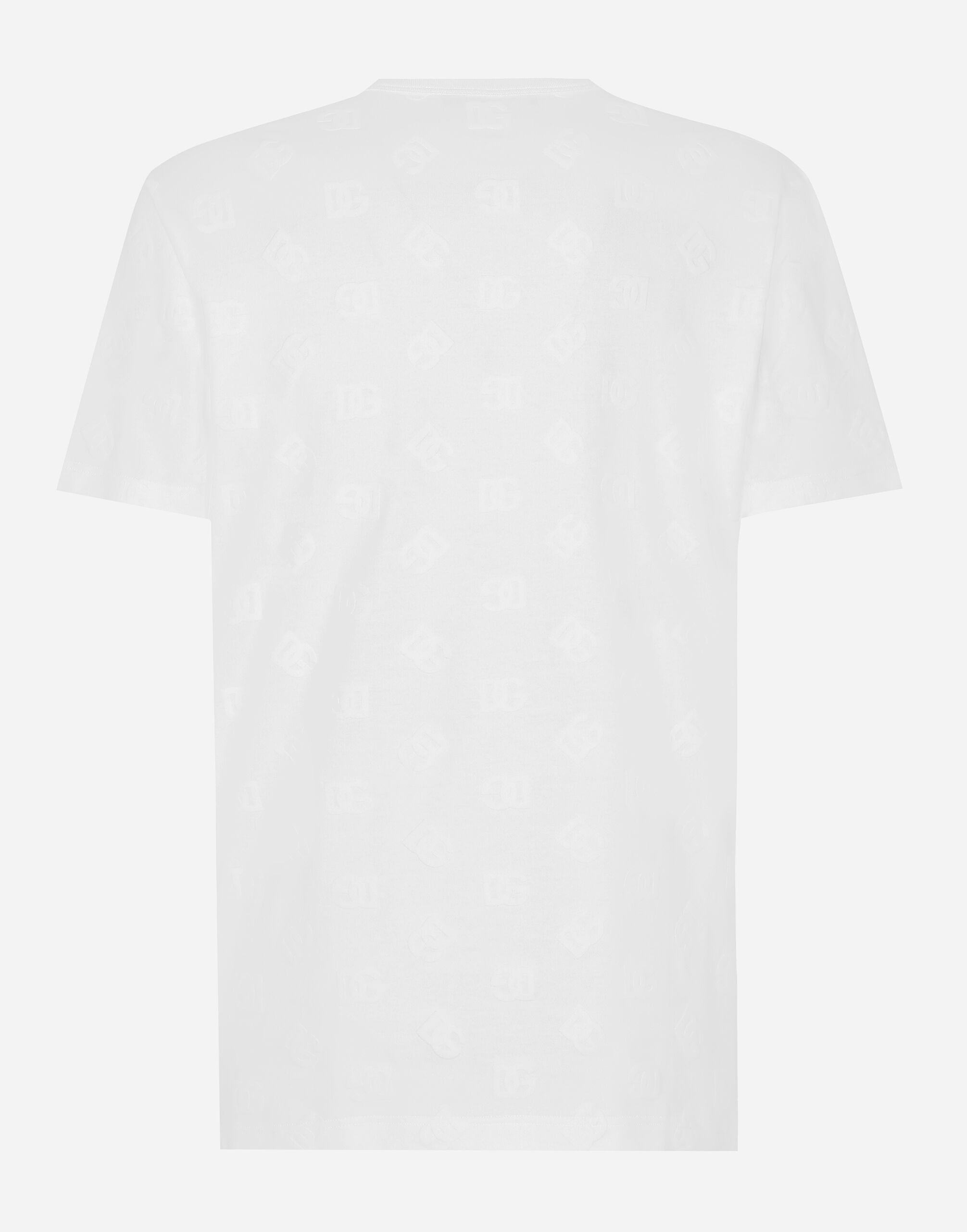 Cotton T-shirt with all-over flocked DG print - 2