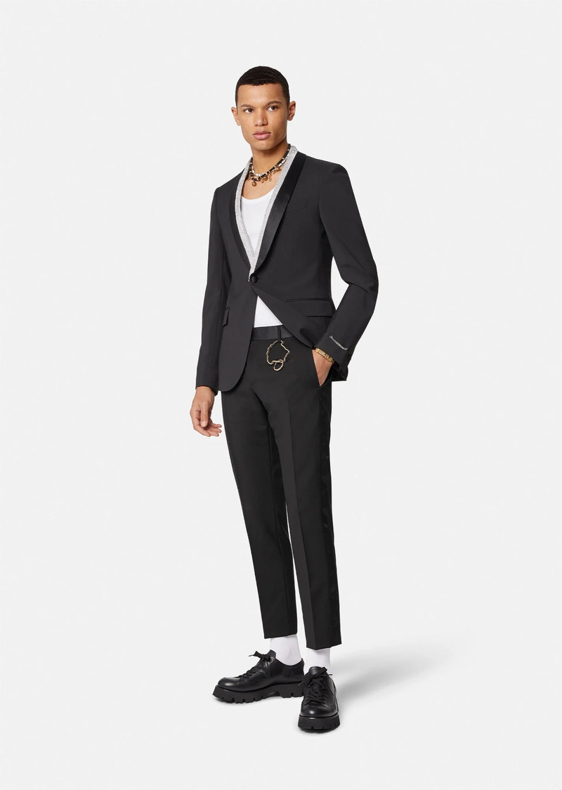 VERSACE Wool & Mohair Tailored Pants outlook