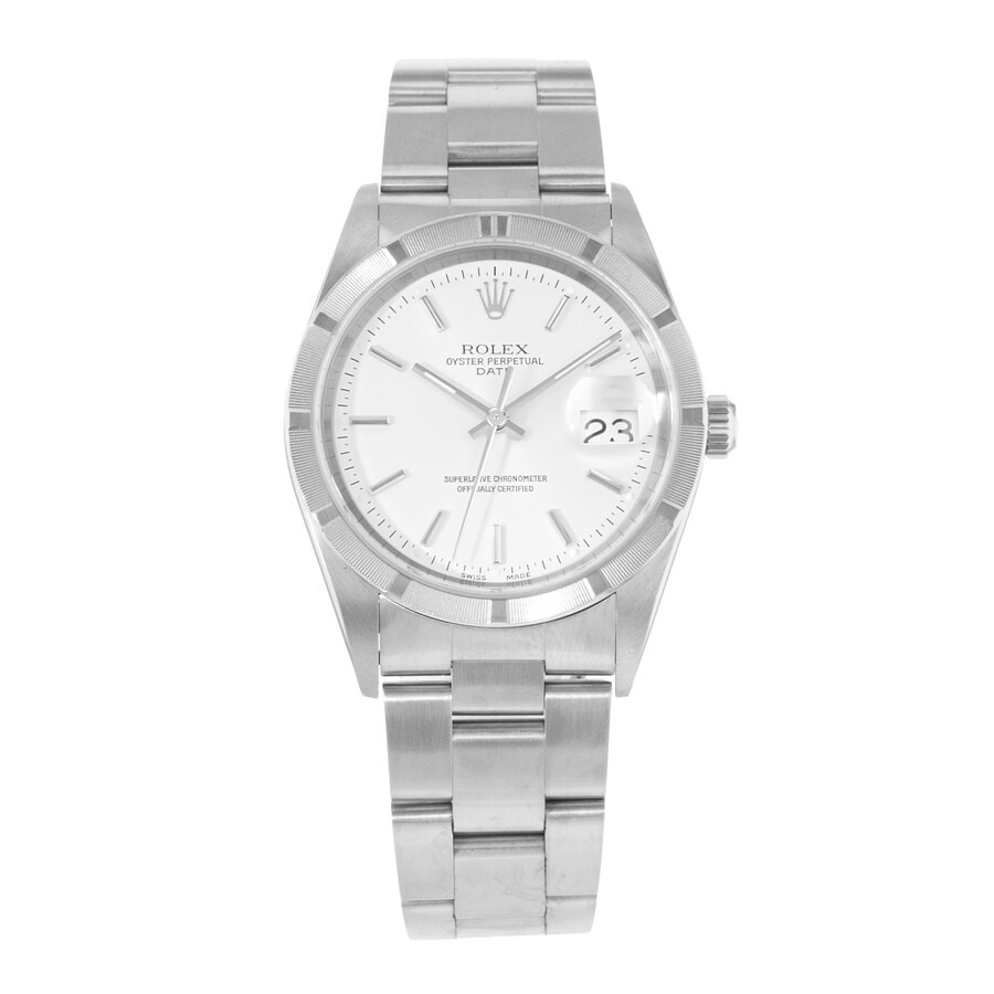 Pre-owned Rolex Oyster Perpetual Date Automatic Chronometer Silver Dial Men's Watch 15210 SSO - 2