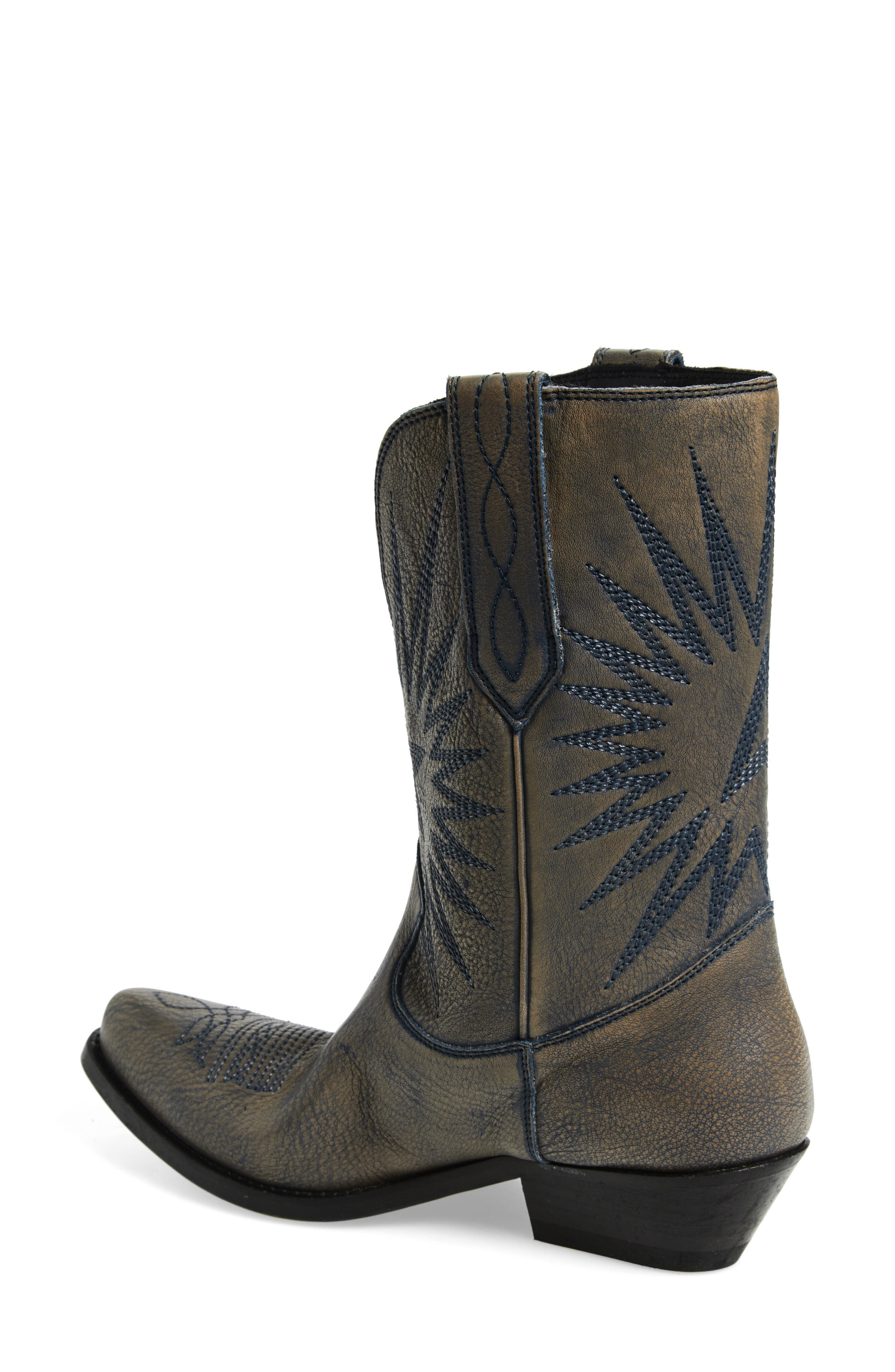 Golden Goose Wish Star Short Western Boot in Beige/Avio at Nordstrom - 2