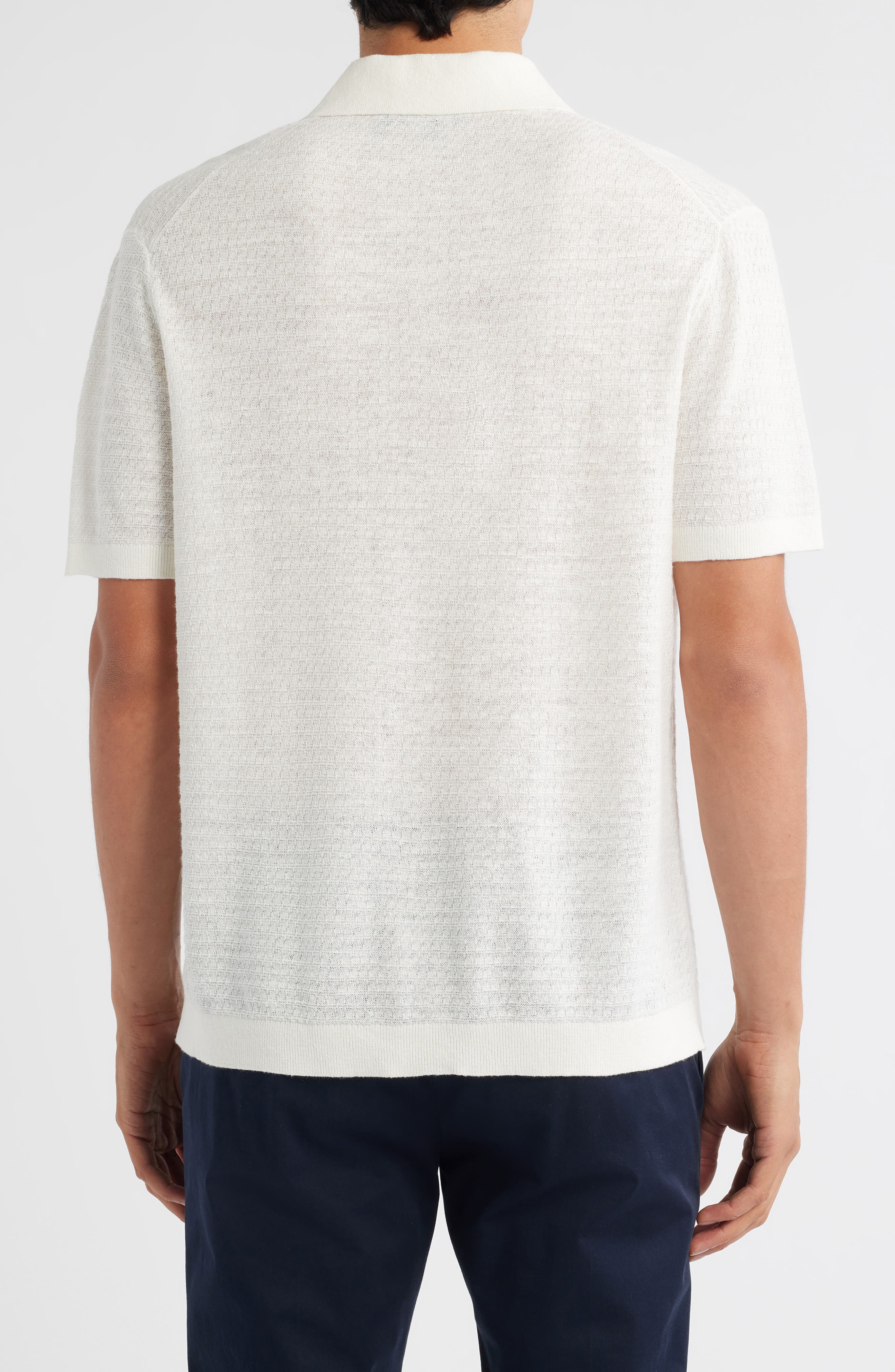 Theory Brenan Linen Blend Polo in White at Nordstrom - 2