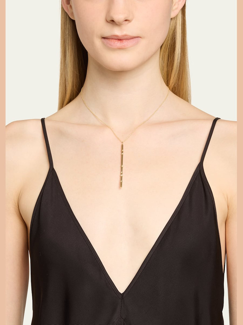 SYDNEY EVAN 14K Yellow Gold Fluted Bar Charm with Diamonds outlook