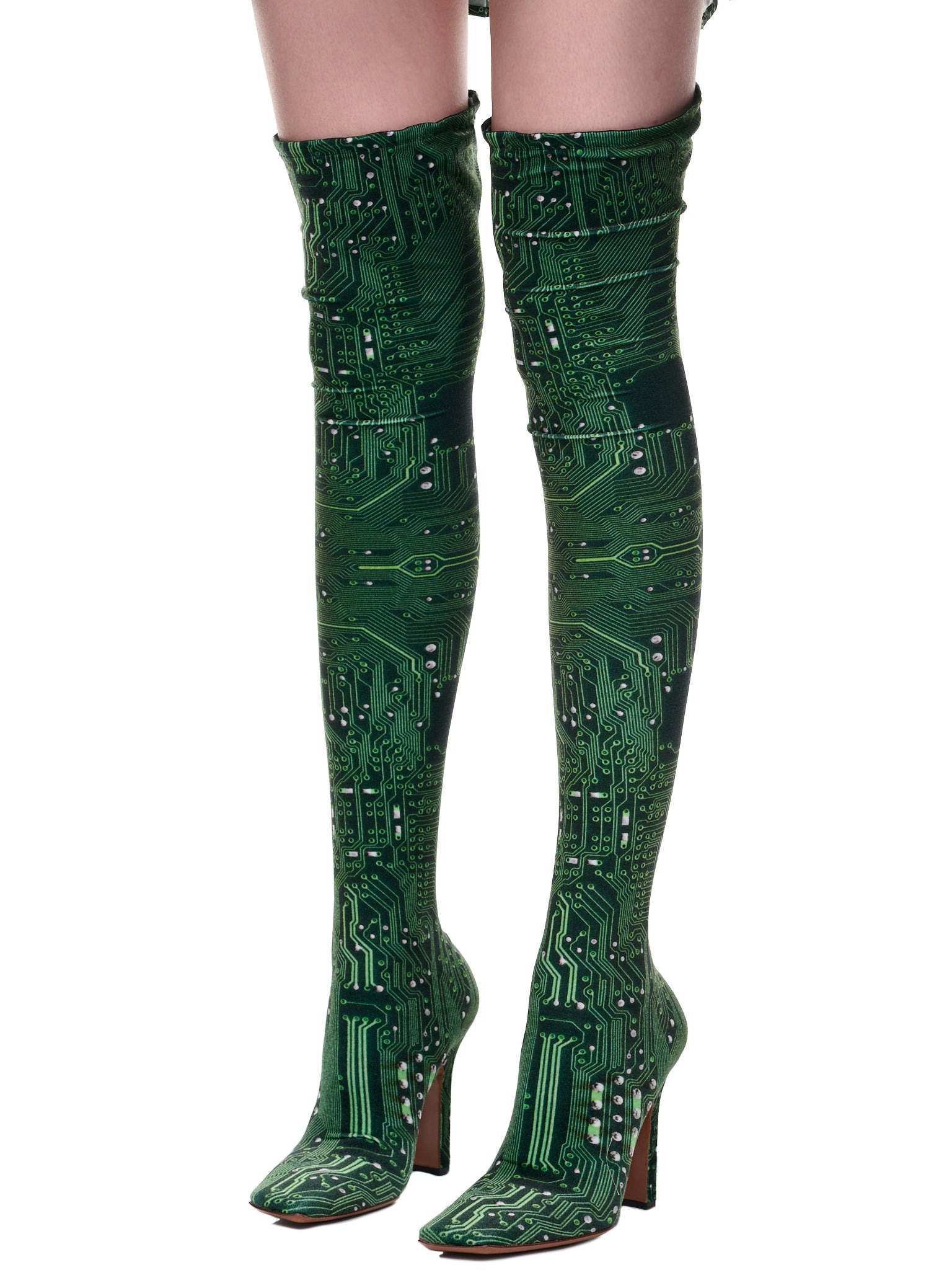 Velvet Cyber High Boomerang Sock Boots - 2