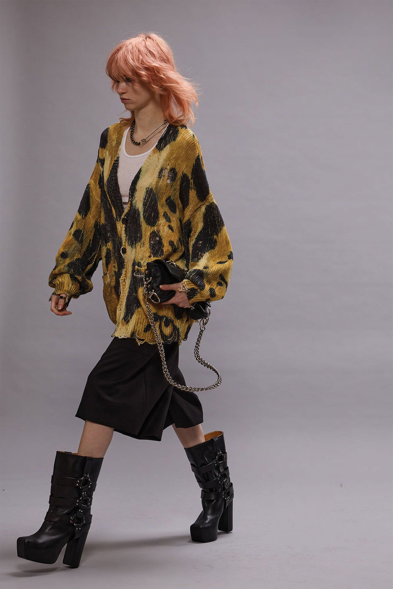 PRINTED OVERSIZED CARDIGAN - LEOPARD 1