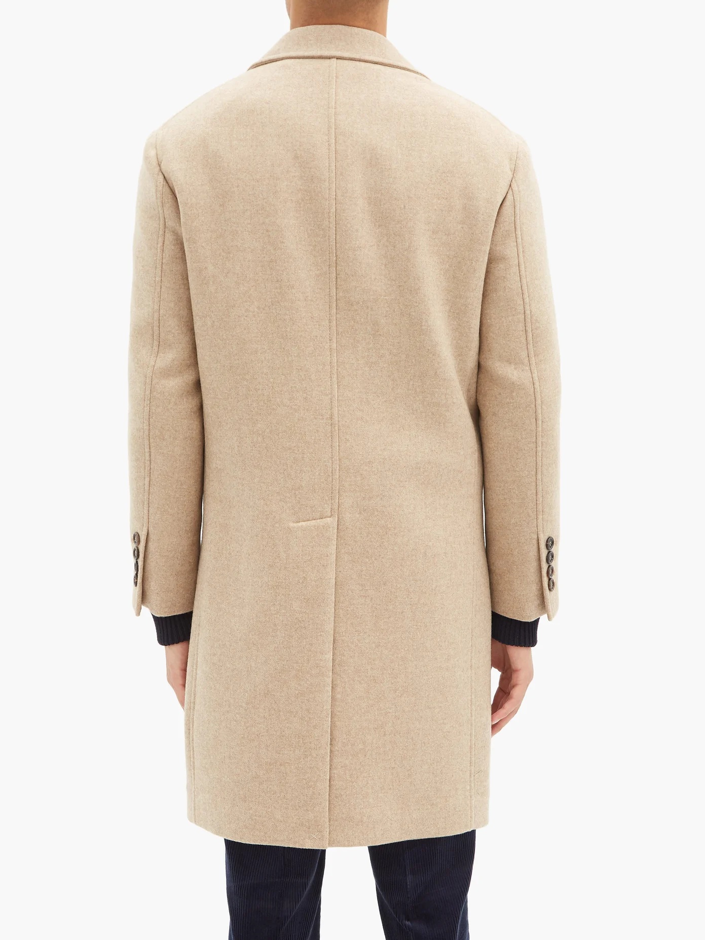 Single-breasted wool coat - 5