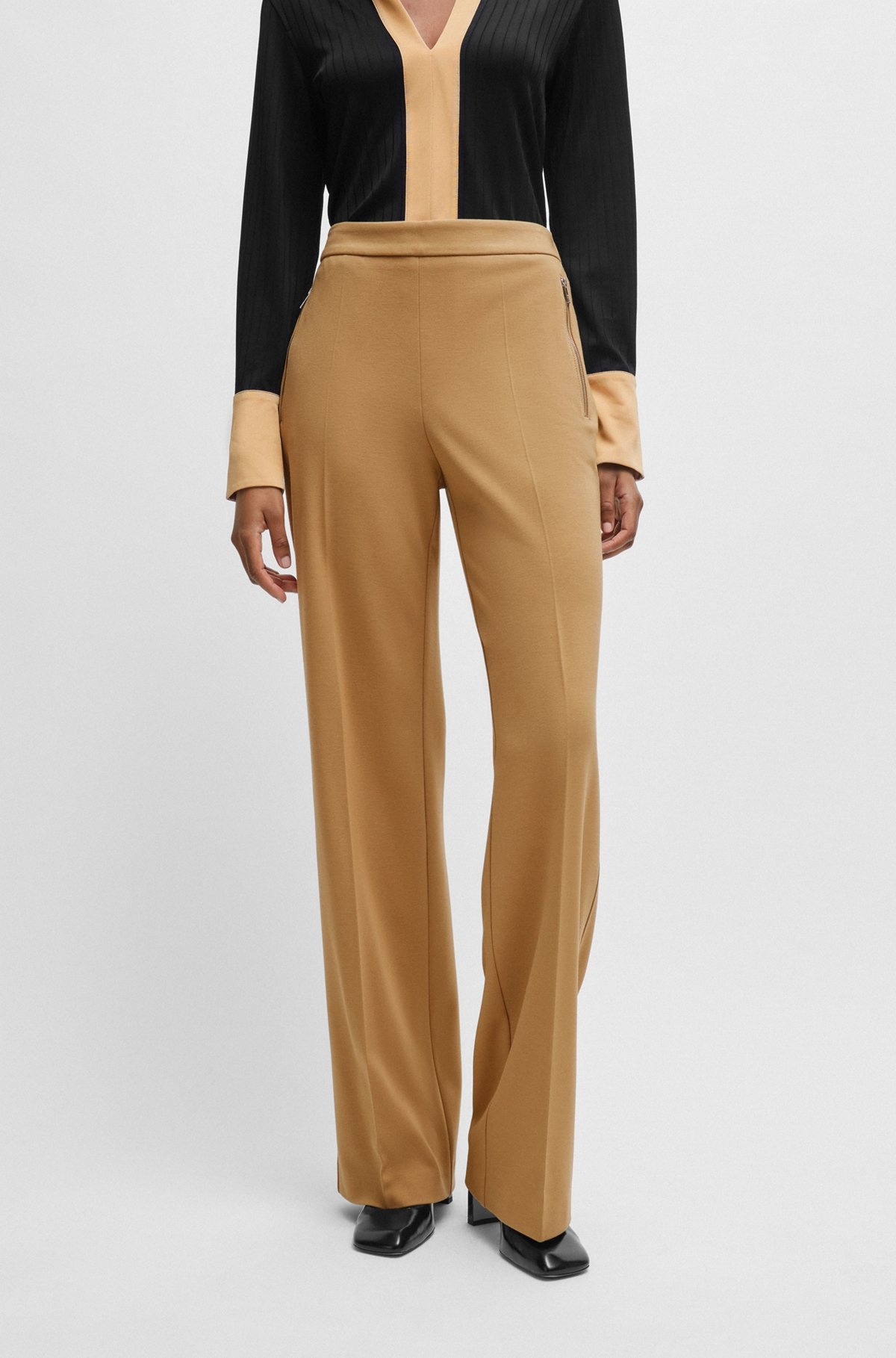 RELAXED-FIT TROUSERS WITH BOOTCUT LEG IN STRETCH MATERIAL - 2