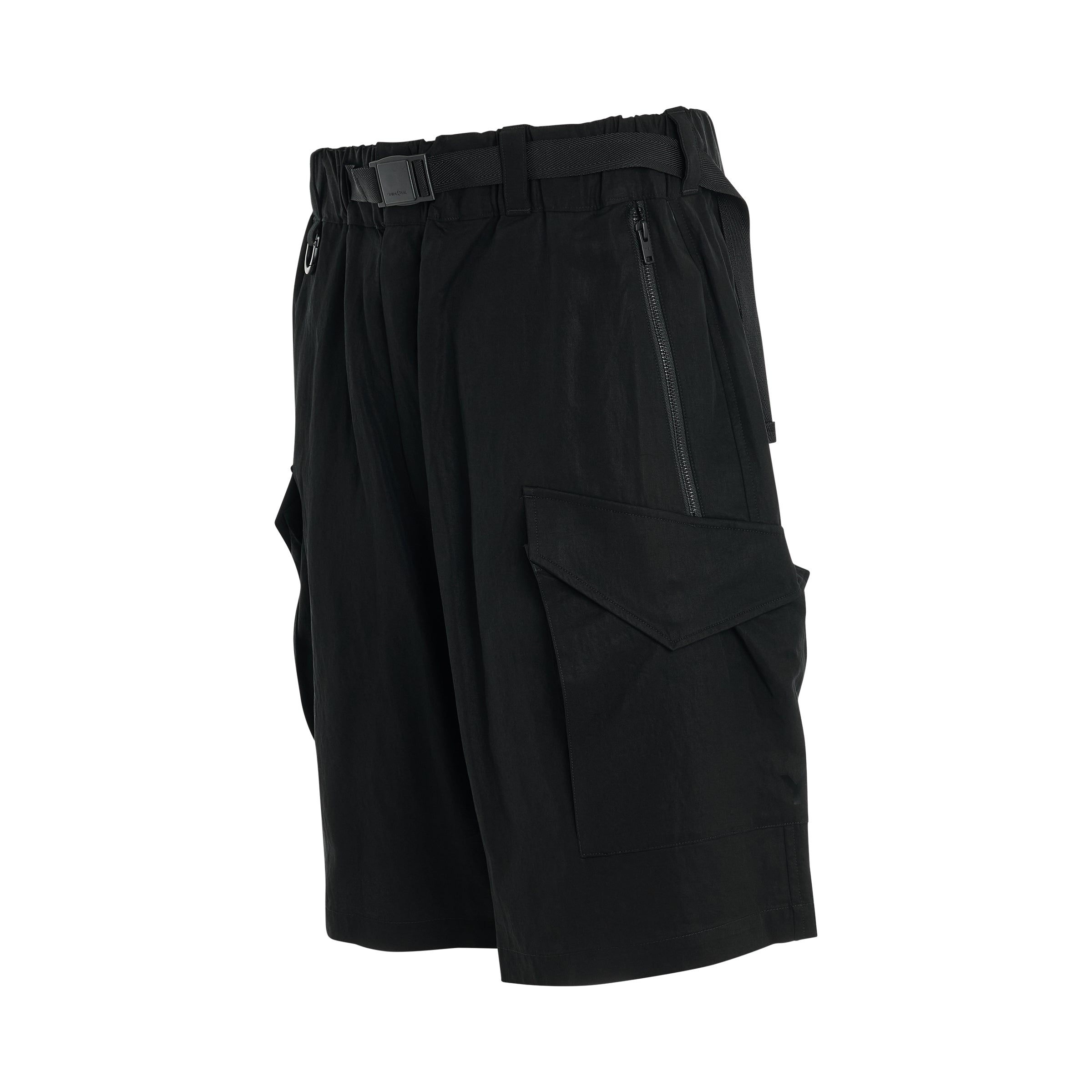 Wash Twill Shorts in Black - 2