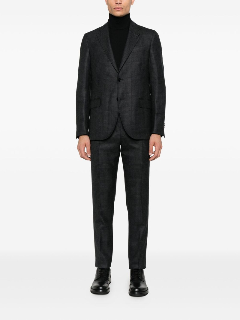 LARDINI checked-pattern wool suit outlook