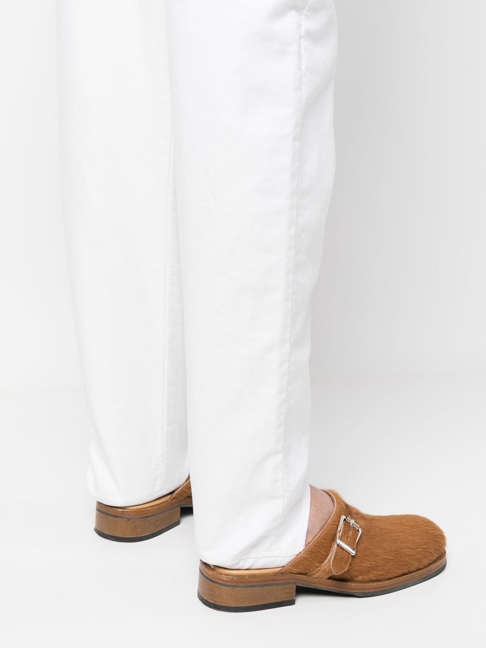 slim-cut cotton trousers - 6