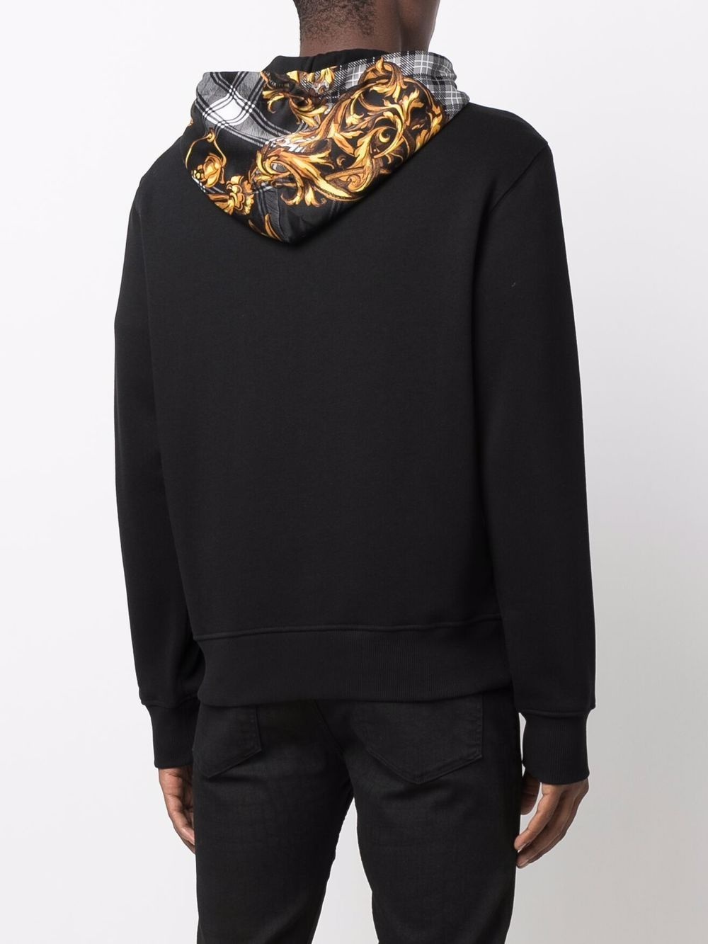 baroque-print panel hoodie - 4