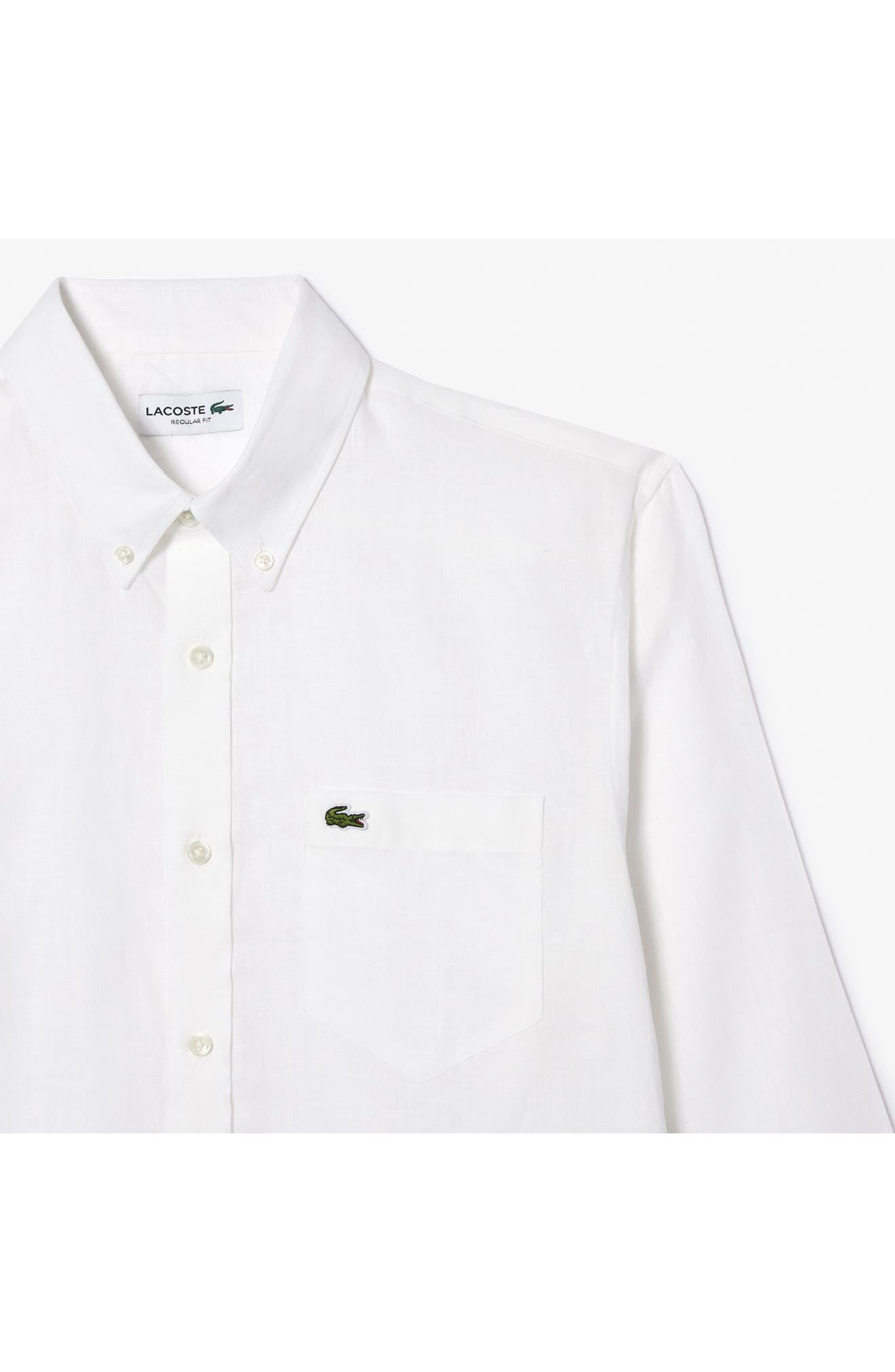 Regular Fit Linen Button-Down Shirt - 5