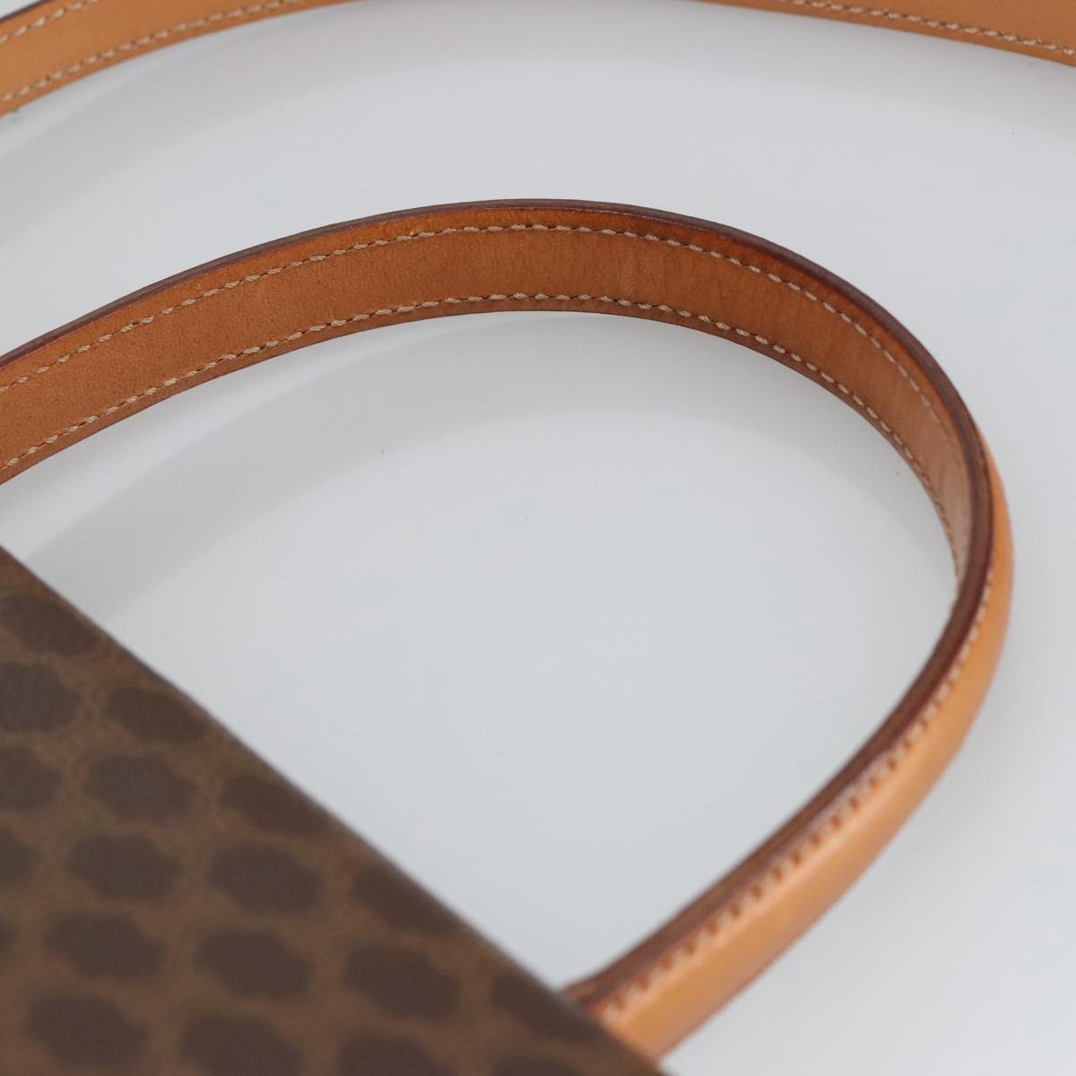 CELINE Macadam Canvas Hand Bag Pvc Leather Brown Gold - 7