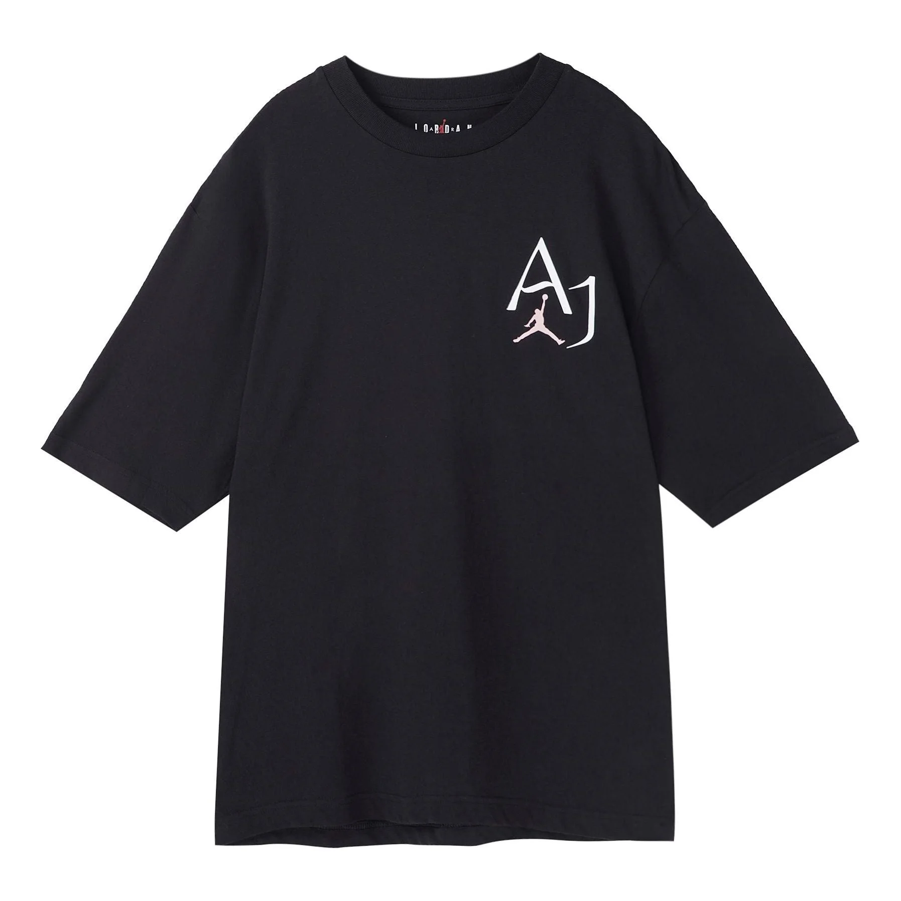Men's Air Jordan Alphabet Character Printing Casual Short Sleeve Black T-Shirt DM1455-010 - 1