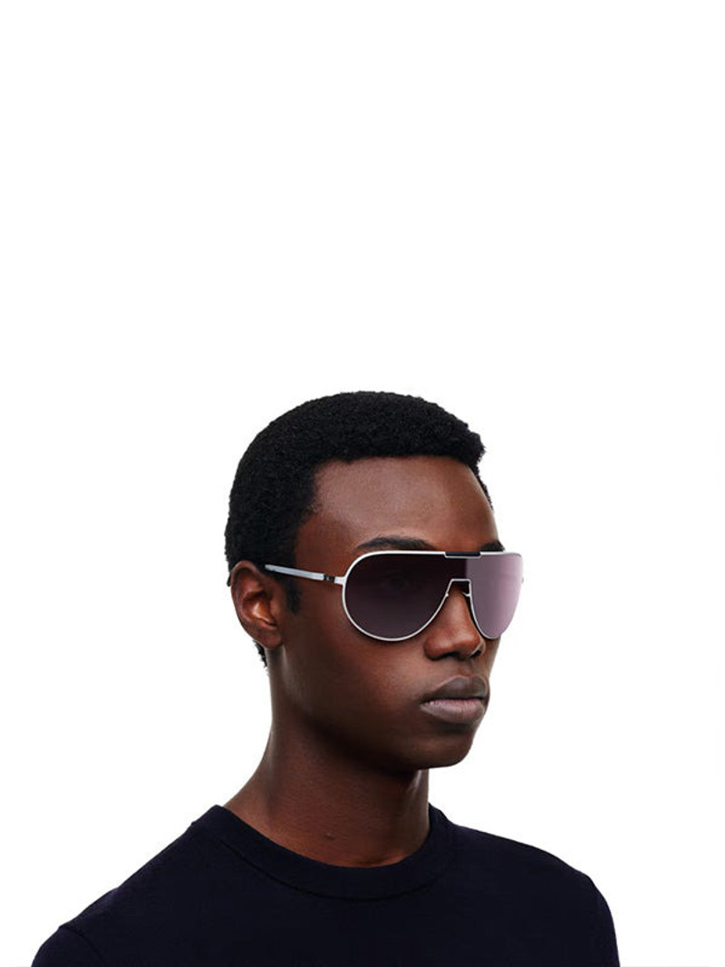 MYKITA X RIMOWA AVIATOR SUNSHIELD MR005 - WHITE SILVER/PITCH BLACK MULBERRY 3