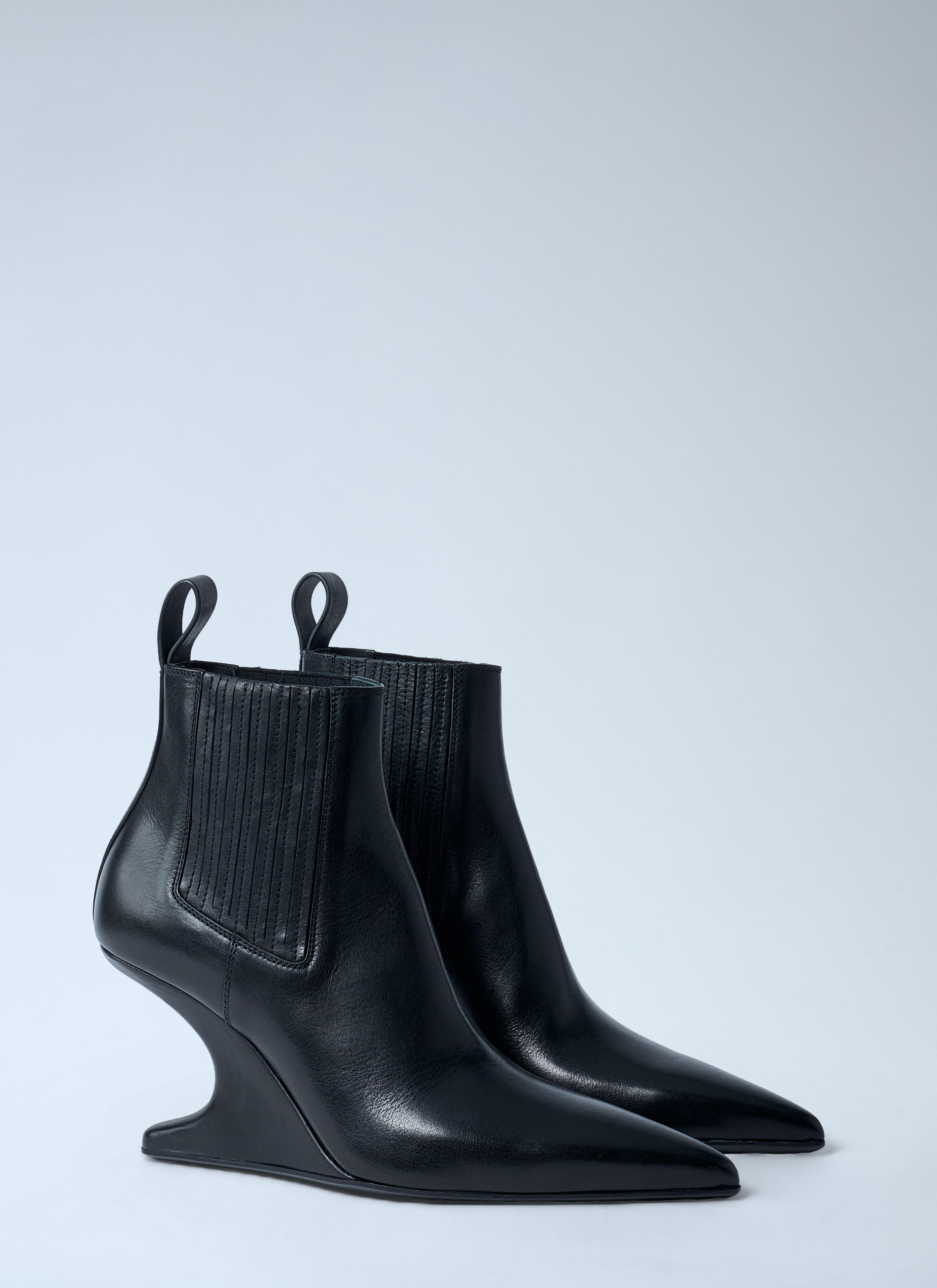 Leather Wedge Ankle Boots - 2