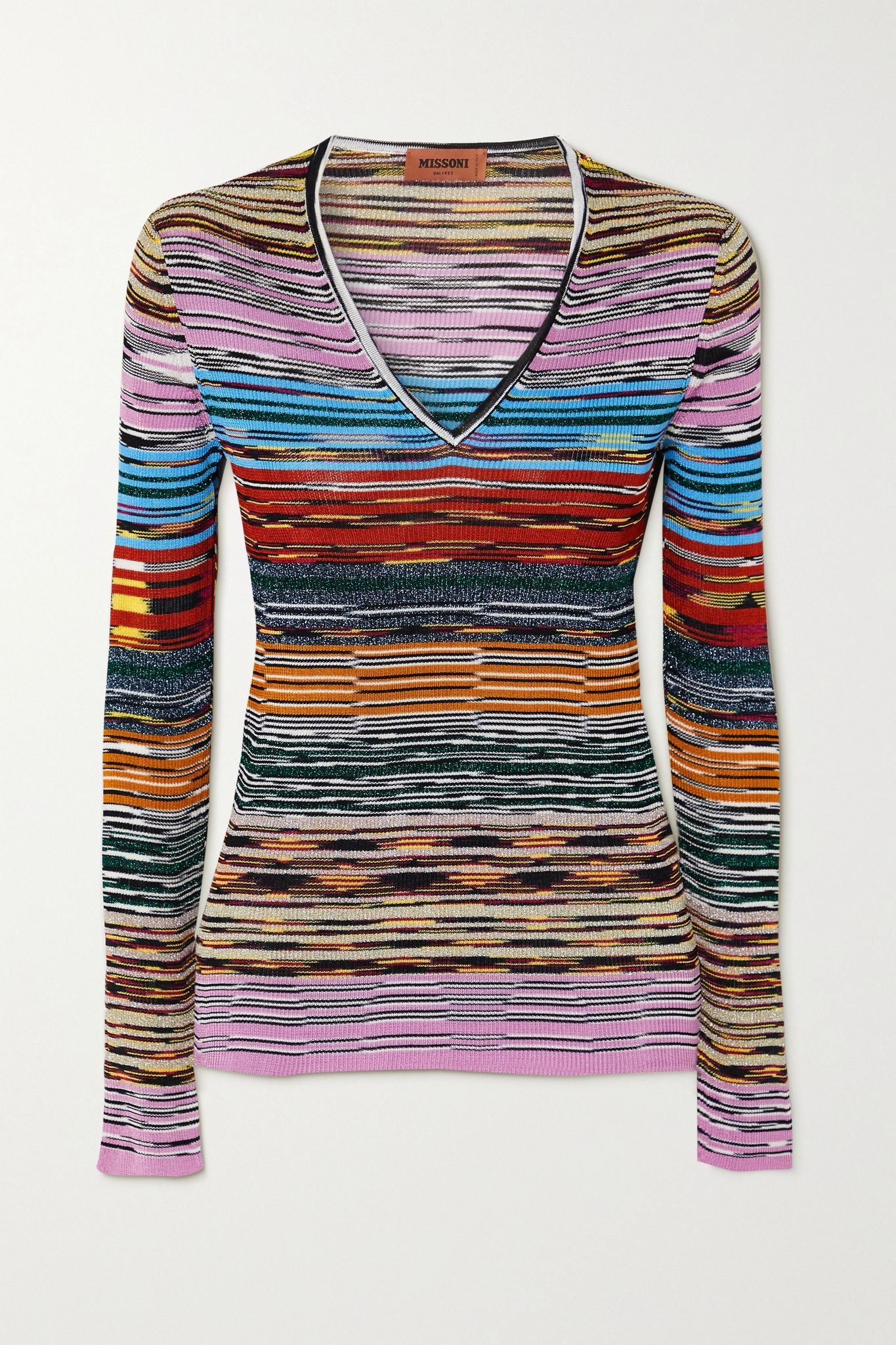 Striped space-dyed crochet-knit top  - 1