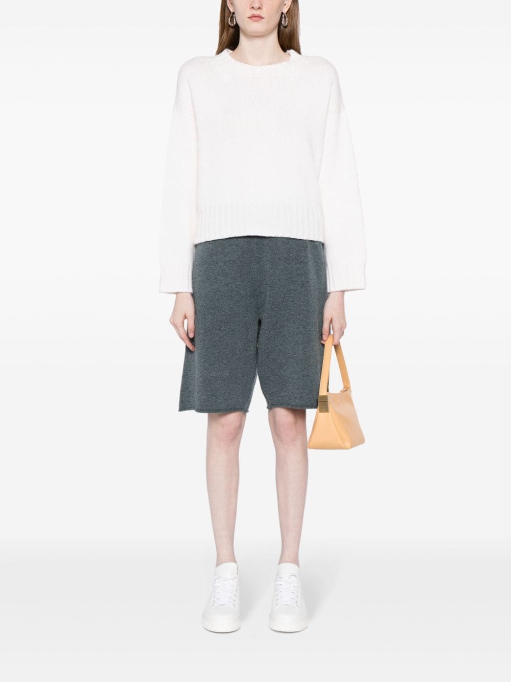 elasticated-waist cashmere-blend track shorts - 2