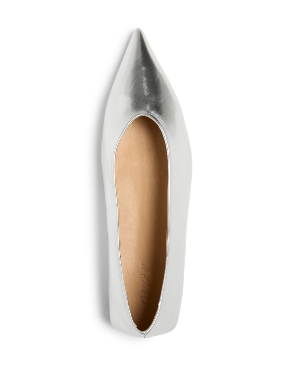 patent leather silver ballerina shoes - 3