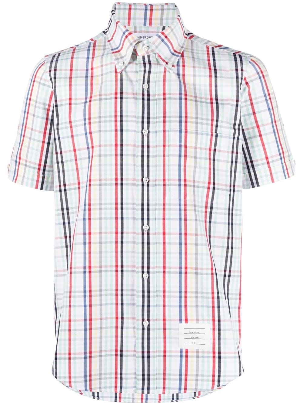 gingham-check short-sleeve shirt - 1