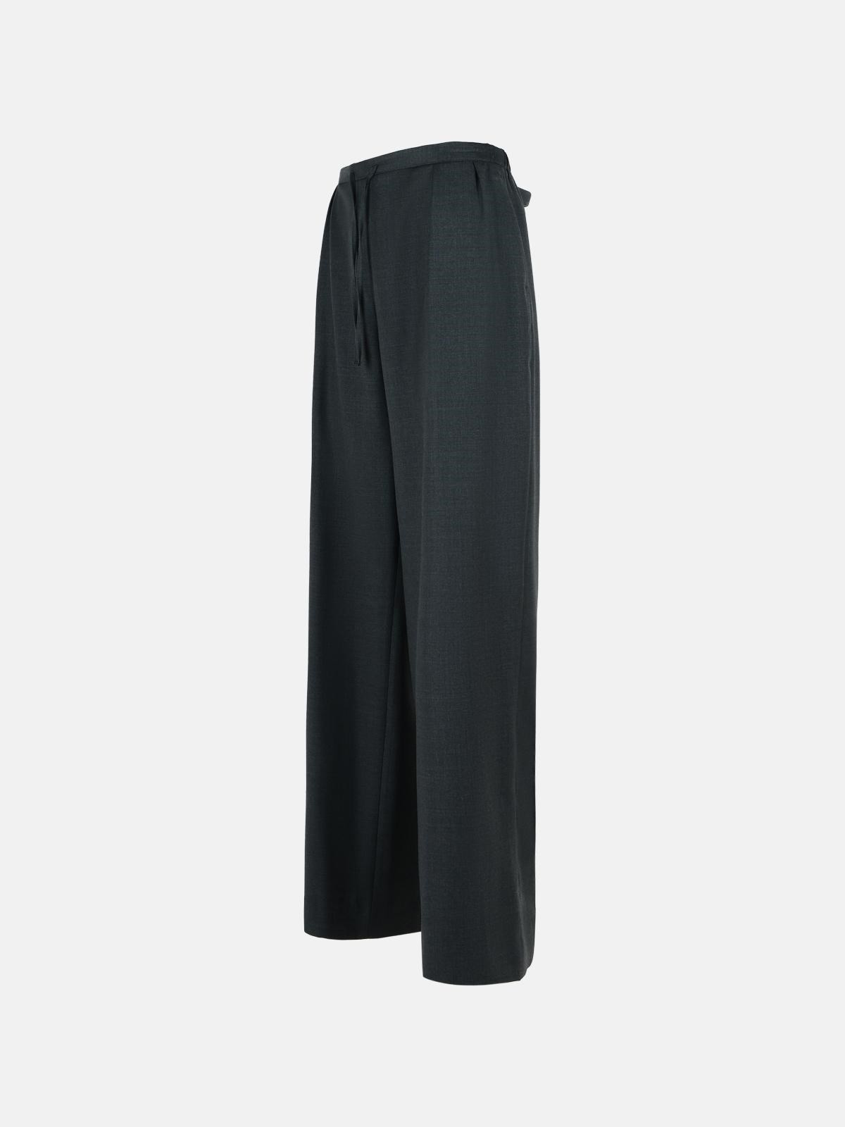 'COVE' BLACK VIRGIN WOOL PANTS - 2