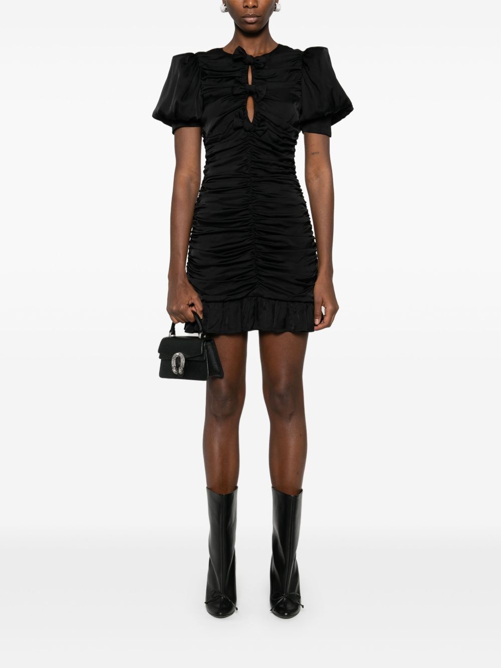 ruffled satin mini dress - 2