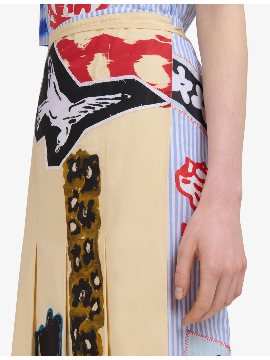 Striped Abstract-Print Cotton Midi Skirt - 5