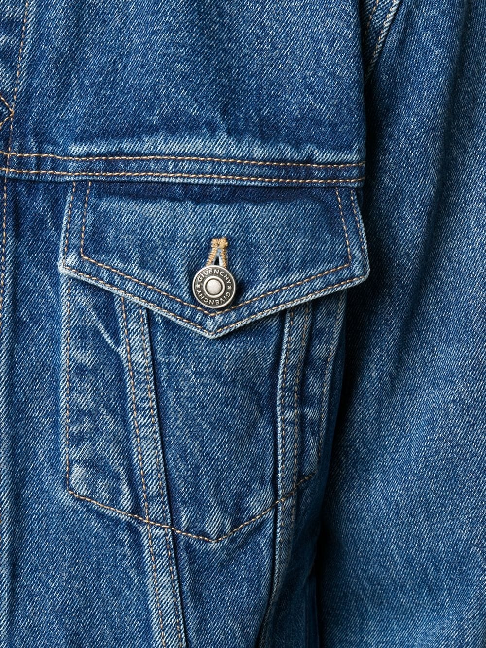 logo print buttoned denim jacket - 5