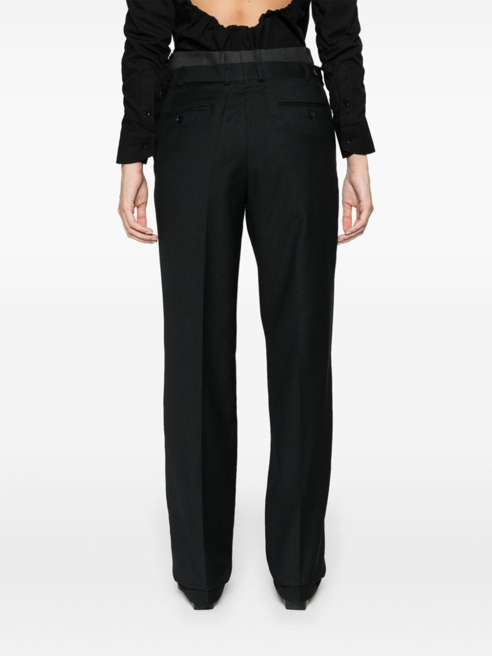 double-waistband trousers - 4