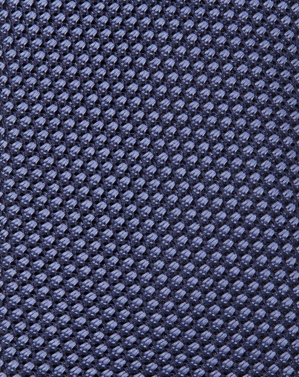 Denim blue brushed silk tie - 3