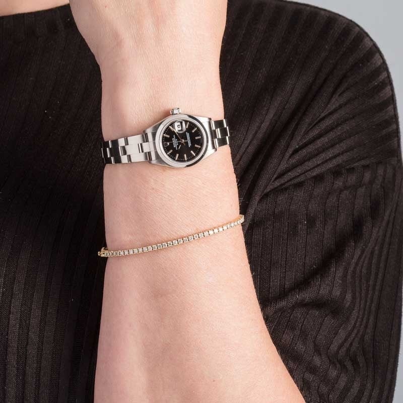 Ladies Rolex Date 69160 Black Dial - 5