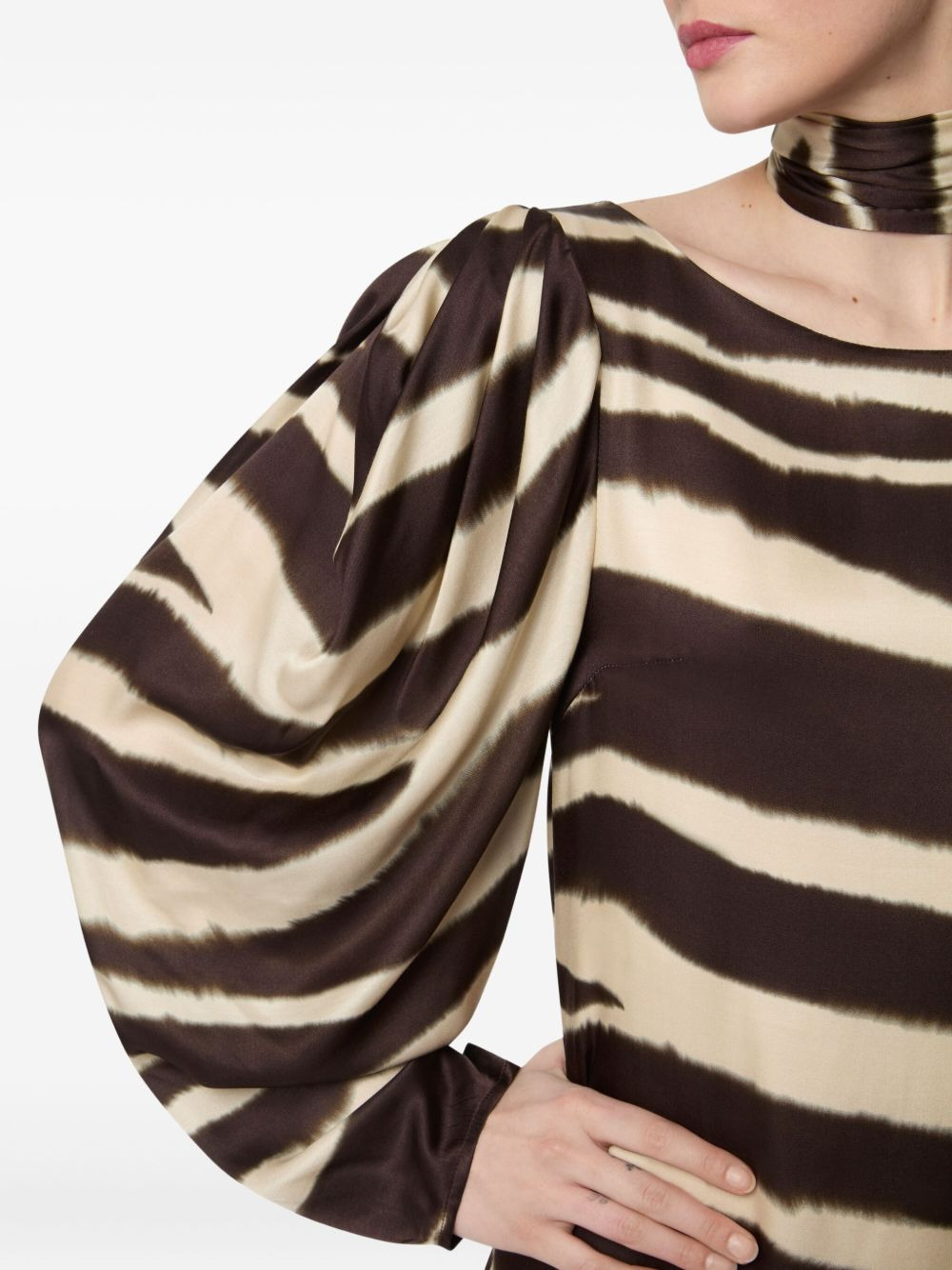 zebra-print midi dress - 5
