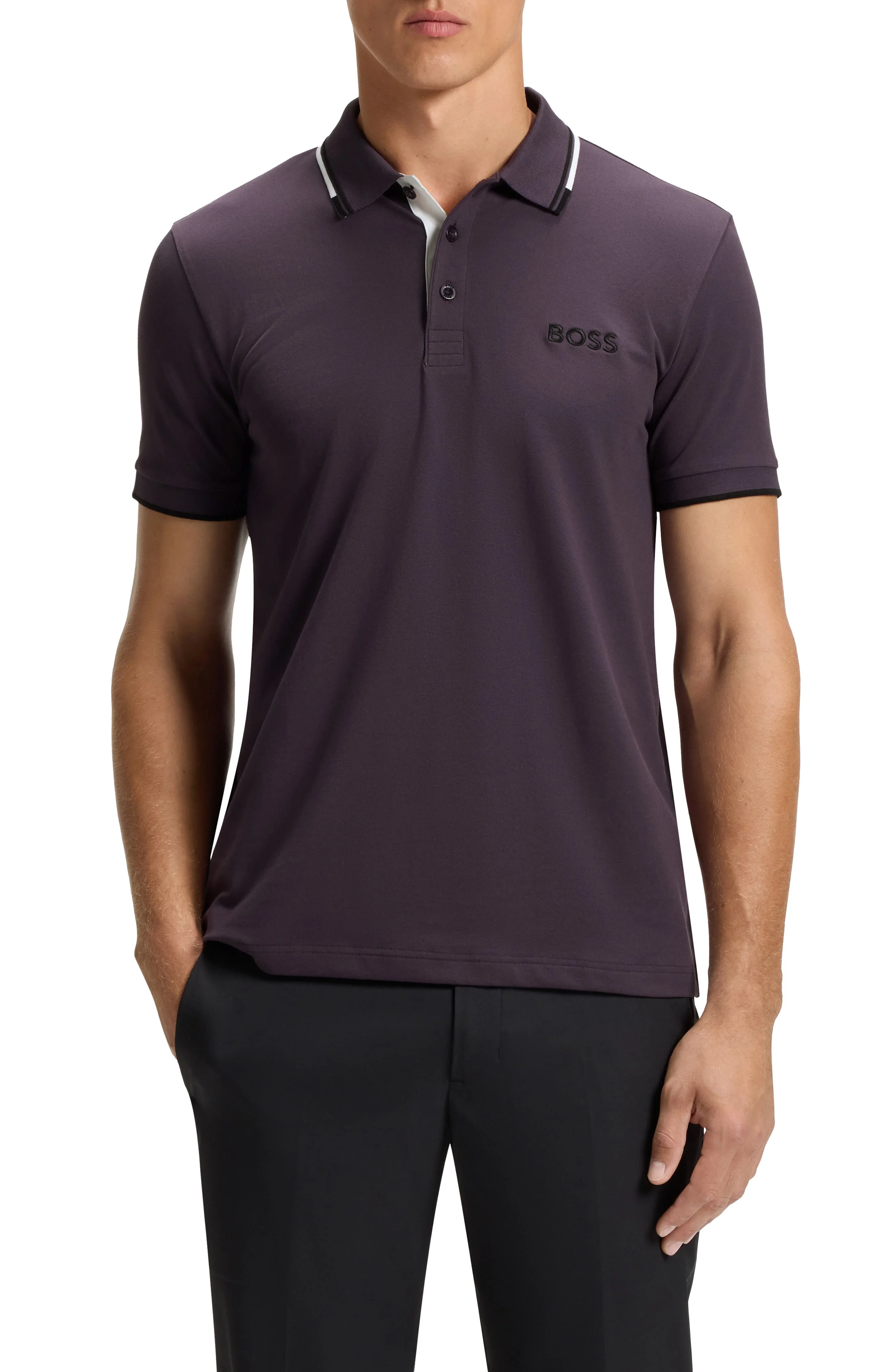 BOSS Paddy Pro Performance Polo in Medium Purple at Nordstrom - 1